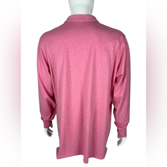 B.Draddy Mens 2XL Polo Shirt Long Sleeve Pink  Pima Cotton Stretch Golf EUC - Picture 5 of 11